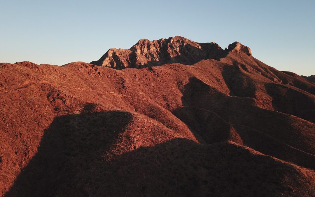 Trans Mountain in El Paso Texas with a shadow cast across it